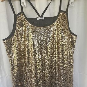 Gold Sequin Women's Top